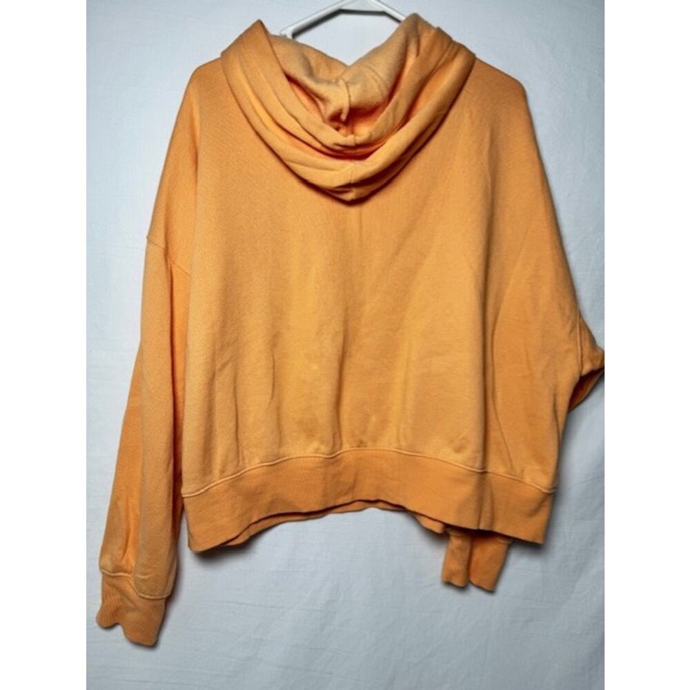 Old Navy Womens Hoodie 2X Coral Orange Cropped Oversized Soft Sweatshirt - Picture 5 of 5